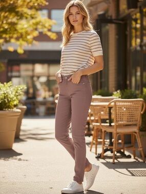 Talbots Women's Mauve Straight Leg Chino Pants Size 12